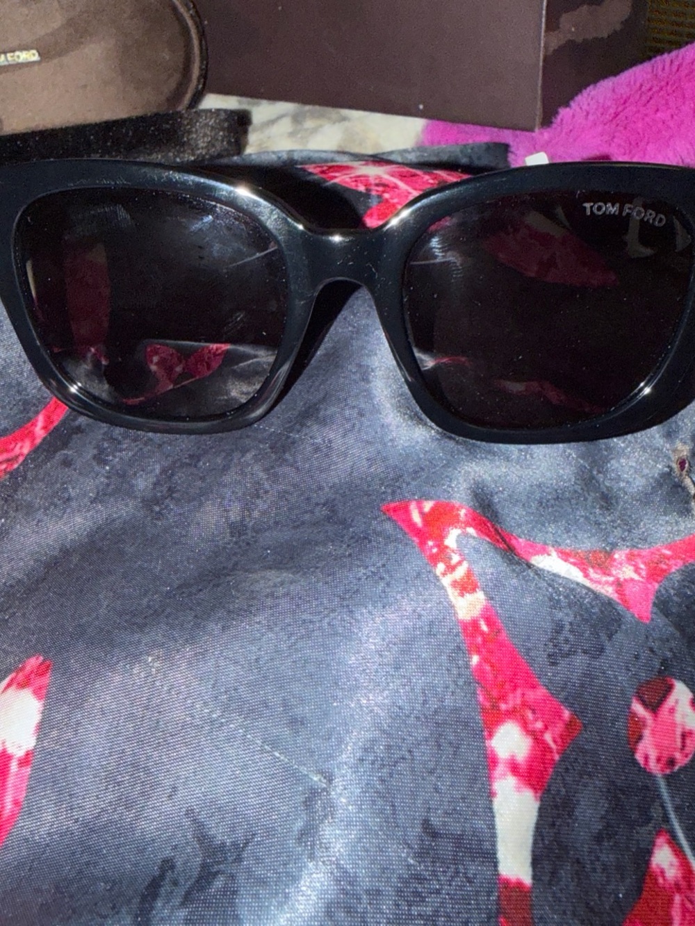 Tom Ford Women's Black Oversized Square Sunglasses